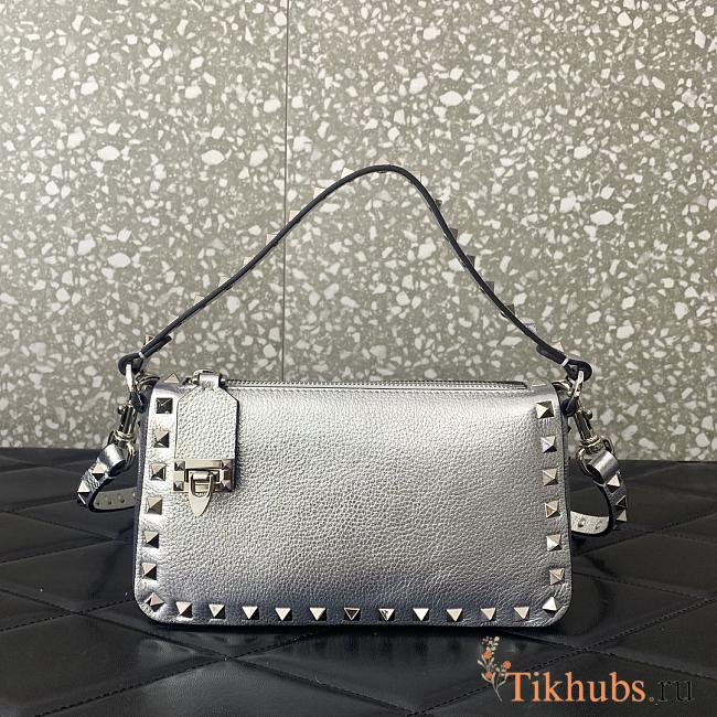 Valentino Small Rockstud Grainy Metallic Bag 19x13x7cm - 1