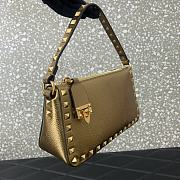 Valentino Small Rockstud Grainy Gold Bag 19x13x7cm - 4