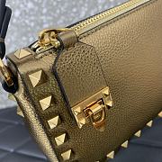 Valentino Small Rockstud Grainy Gold Bag 19x13x7cm - 2