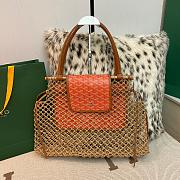 Goyard Aligre Raffia Mesh Tote Bag Orange 30x34x7cm - 1