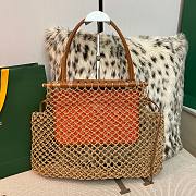 Goyard Aligre Raffia Mesh Tote Bag Orange 30x34x7cm - 5