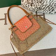 Goyard Aligre Raffia Mesh Tote Bag Orange 30x34x7cm - 2