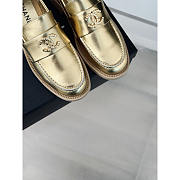 Chanel Moccasins Laminated Lambskin & Metal Gold - 5