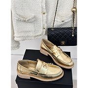 Chanel Moccasins Laminated Lambskin & Metal Gold - 3