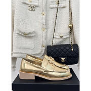 Chanel Moccasins Laminated Lambskin & Metal Gold - 2