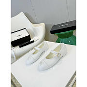 Chanel Mary Janes Cotton & Silk White - 4