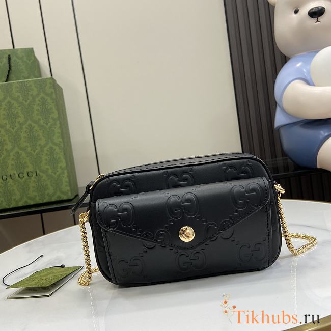 Gucci GG Super Mini Shoulder Bag Black 18x11x4cm - 1