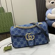 Gucci GG Marmont Small Shoulder Bag Denim 26x15x7cm - 1