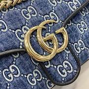 Gucci GG Marmont Small Shoulder Bag Denim 26x15x7cm - 4