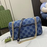 Gucci GG Marmont Small Shoulder Bag Denim 26x15x7cm - 3