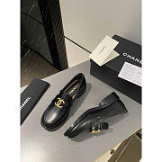 Chanel Moccasins Black Calfskin & Metal - 5