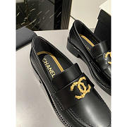 Chanel Moccasins Black Calfskin & Metal - 3