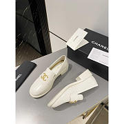 Chanel Moccasins White Calfskin & Metal - 3