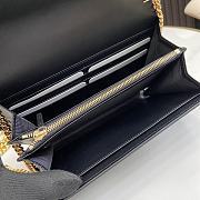 Gucci GG Leather Chain Wallet Black 20x13x6cm - 3