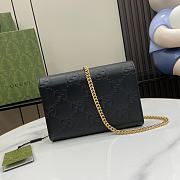 Gucci GG Leather Chain Wallet Black 20x13x6cm - 2