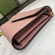 Gucci GG Leather Chain Wallet Pink 20x13x6cm - 6