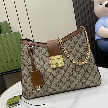 Gucci Padlock GG Medium Shoulder Bag Brown 32.5x24x5.5cm