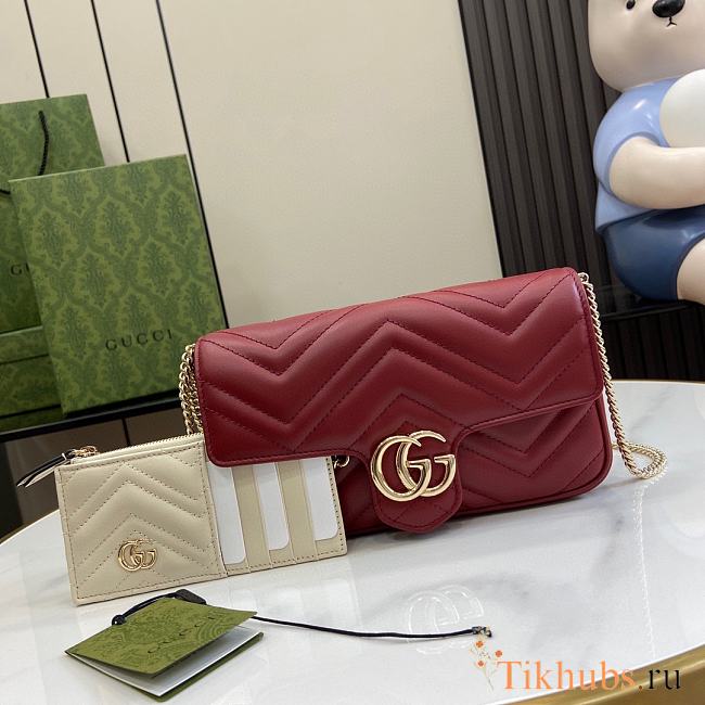 Gucci GG Marmont Mini Bag Red White 21x12x5cm - 1