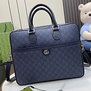 Gucci Ophidia Medium GG Briefcase Blue 36.5x29x7.5cm - 1