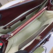 Gucci Diana Medium Tote Bag Dark Red Patent 35x30x14cm - 6