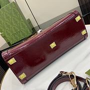 Gucci Diana Medium Tote Bag Dark Red Patent 35x30x14cm - 4