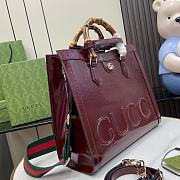 Gucci Diana Medium Tote Bag Dark Red Patent 35x30x14cm - 3