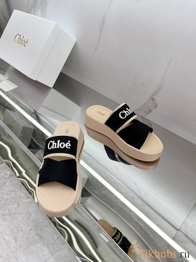 CHLOÉ Mila Logo Platform Slides Black - 1