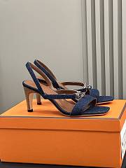 Hermes Glamour 75 Denim Sandal - 1