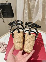 Valentino Garavani Rockstud Black Wedge Sandal - 5