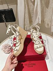 Valentino Garavani Rockstud White Wedge Sandal - 2