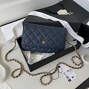 Chanel Woc Wallet Chain Bag Caviar Navy Blue Gold 19x12x3cm - 1