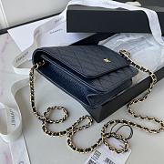 Chanel Woc Wallet Chain Bag Caviar Navy Blue Gold 19x12x3cm - 2