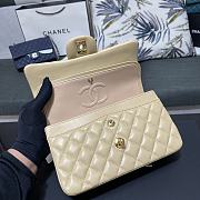 Chanel Flap Bag Beige Lambskin Gold 23cm - 5