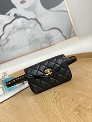 Chanel Quilted Leather Waist Belt Bag Black 18x3.5x12cm - 1