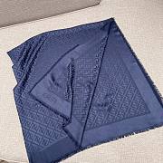 Fendi FF Shawl Dark Blue Organic Silk 140x140cm - 2