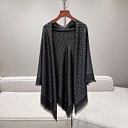 Fendi FF Shawl Black Organic Silk 140x140cm - 1