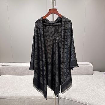 Fendi FF Shawl Black Organic Silk 140x140cm