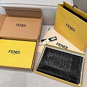 Fendi FF Shawl Black Organic Silk 140x140cm - 4