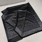 Fendi FF Shawl Black Organic Silk 140x140cm - 2