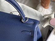 Hermes Kelly 25 Togo Silver Navy Blue Bag 25cm - 4