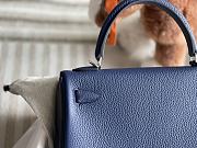 Hermes Kelly 25 Togo Silver Navy Blue Bag 25cm - 3