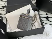 Chanel Vanity Top Handle Grey Lambskin Bag 17cm - 4