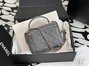 Chanel Vanity Top Handle Grey Lambskin Bag 17cm - 2