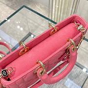 Dior Lady D-JOY Bright Pink Cannage Denim 26x13.5x5cm - 5