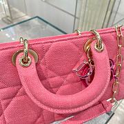 Dior Lady D-JOY Bright Pink Cannage Denim 26x13.5x5cm - 2