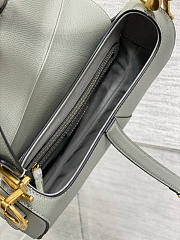 Dior Saddle Bag With Strap Grey Calfskin 25.5x20x6.5cm - 6