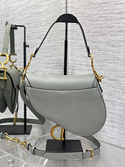 Dior Saddle Bag With Strap Grey Calfskin 25.5x20x6.5cm - 3