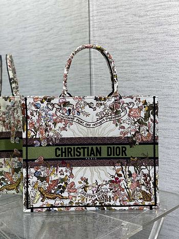 Dior Large Book Tote Ecru Multicolor 4 Saisons Automne Soleil 42cm