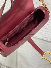 Dior Saddle Bag With Strap Red Calfskin 25.5x20x6.5cm - 6