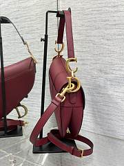 Dior Saddle Bag With Strap Red Calfskin 25.5x20x6.5cm - 4